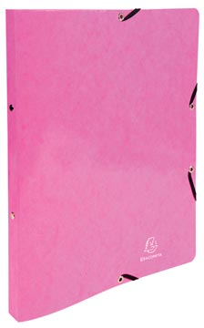Ringmap Exacompta Iderama karton A4 2 O-ringen 15mm rug 20mm met elastiek roze