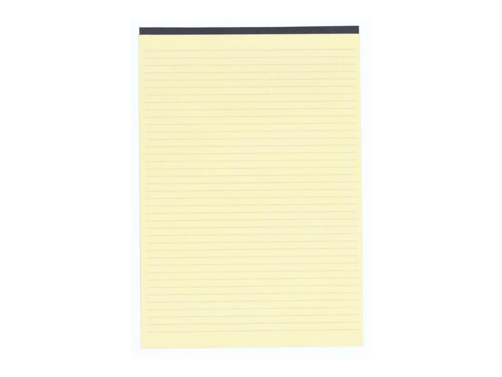 Notitieboekje black block ft 29.7x21cm - geel papier gelijnd 70 bladen 