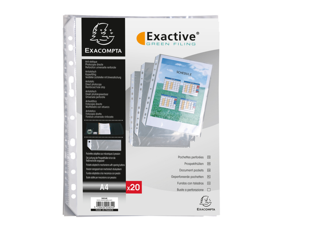 Showtas Exacompta Exactive PP A4 11-gaats glashelder transparant (20)