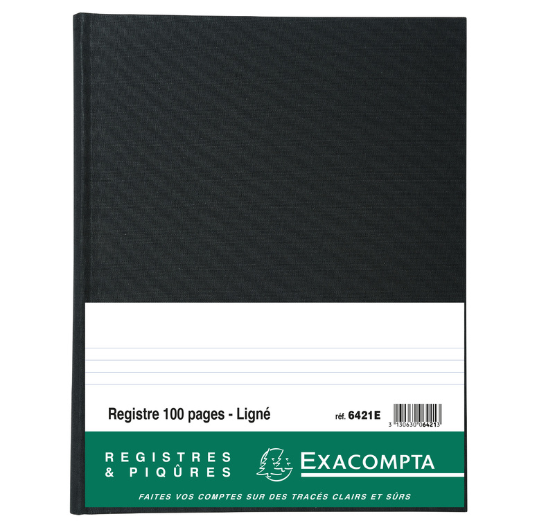 Register Exacompta karton 32x25cm 100blad gelijnd zwart