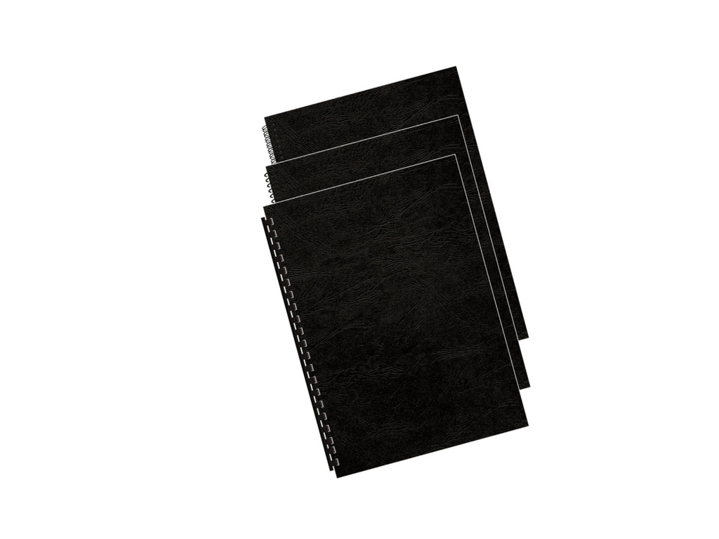 Dekblad leatherlook DIN A3 250gr zwart (100)
