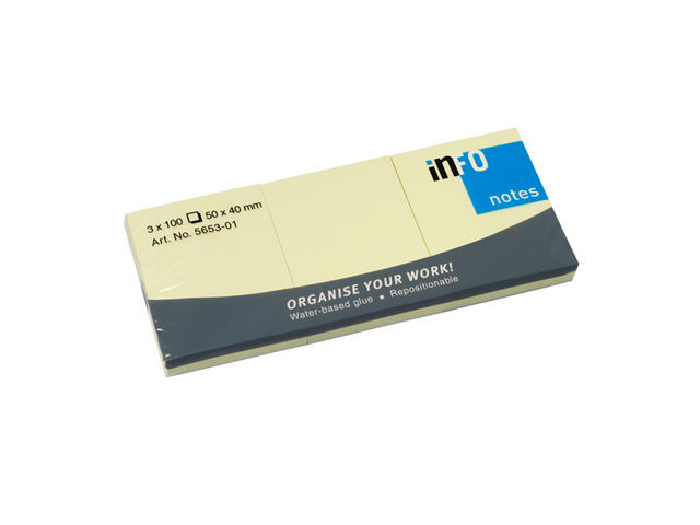 Memoblok Info Notes 50x40mm 100vel geel (3)