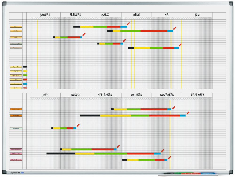 Jaarplanner Legamaster Premium 6 maanden 90x120cm