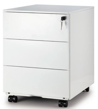 Ladenblok op wieltjes Camara metaal 390x520x538mm BxDxH 3 laden wit