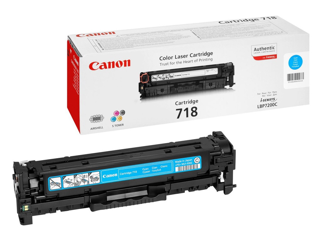 Toner Canon Color Laser 718 ImageCLASS LBP7200CDN 2.900 pag. CY
