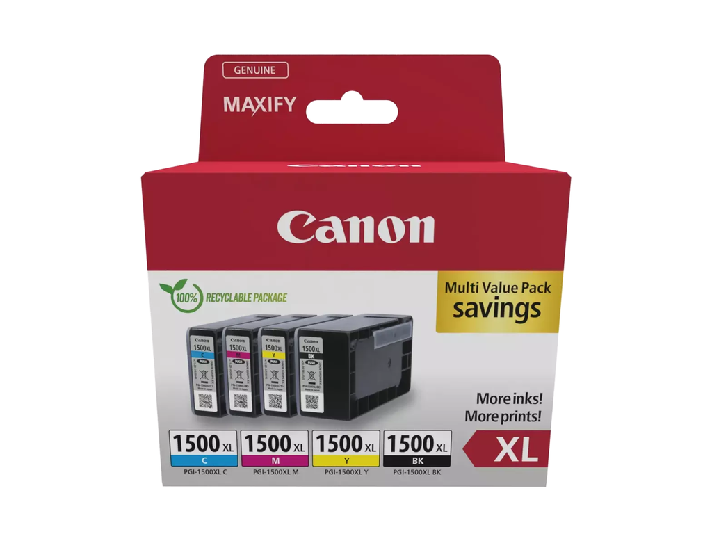 Cartridge Canon Inkjet PGI-1500XL MAXIFY VALUE PACK BK/C/Y/M