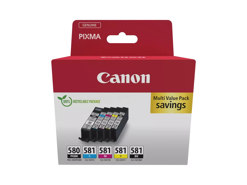 Cartridge Canon Inkjet PGI-580/CLI-581 PIXMA TR7550 VALUE PACK PGBK/BK/C/M/Y