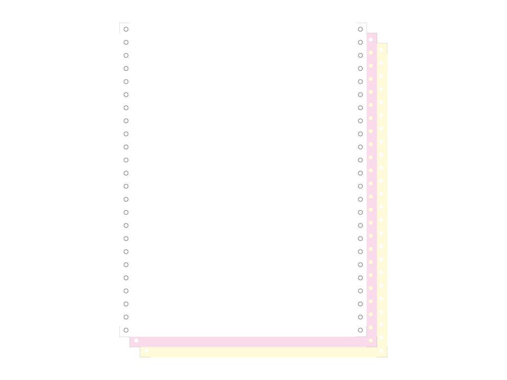 Blanco ft.12"x240 3-voud 70gr afscheurbare pinfeed ncr wit-geel-roze (1000)