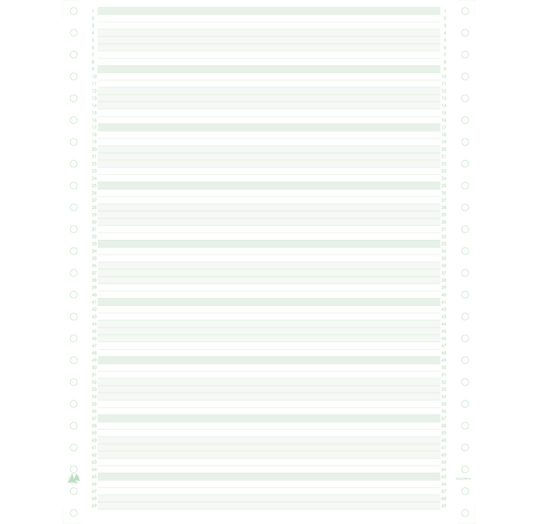 Listing ft.11"x380 enkelvoud 70gr vaste boorden groen (2000)