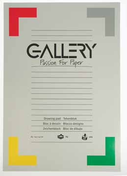 Tekenblok Gallery 29,7x42cm 120gr wit 24vel