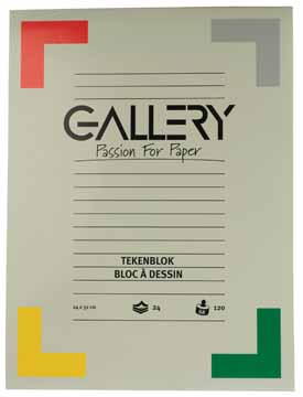 Tekenblok Gallery 24x32cm 120gr wit 24vel