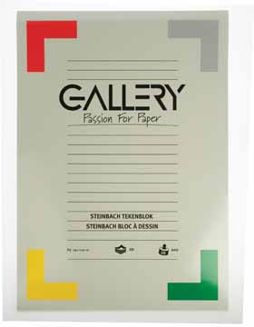 Tekenblok Gallery steinbach 42x29,7cm 200gr wit 20vel
