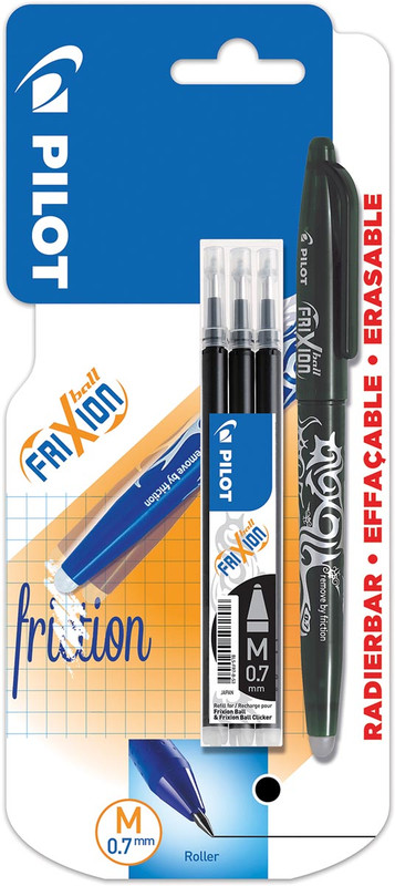 Gelroller Pilot FriXion Ball zwart inclusief 3 vullingen