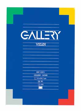 Schrijfblok Gallery gelijmd A4 gelijnd 100vel 70gr