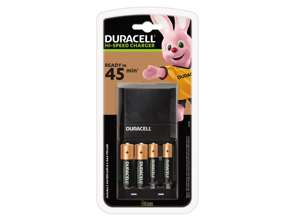 Batterijlader Duracell CEF27 incl 2x AA & 2x AAA batterijen