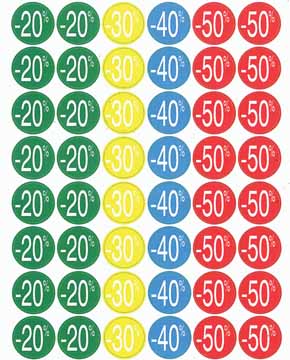 Kortinglabel Apli permanent -20% tot -50% assorti (240)