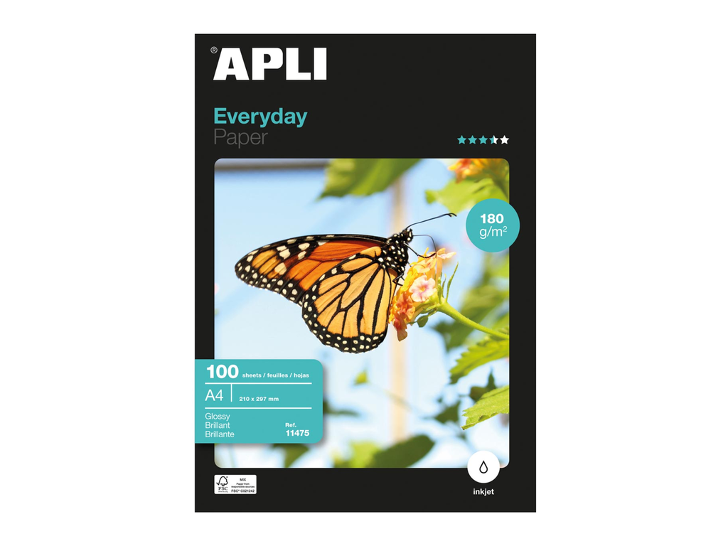 Fotopapier Apli everyday A4 180gr inkjet (100)