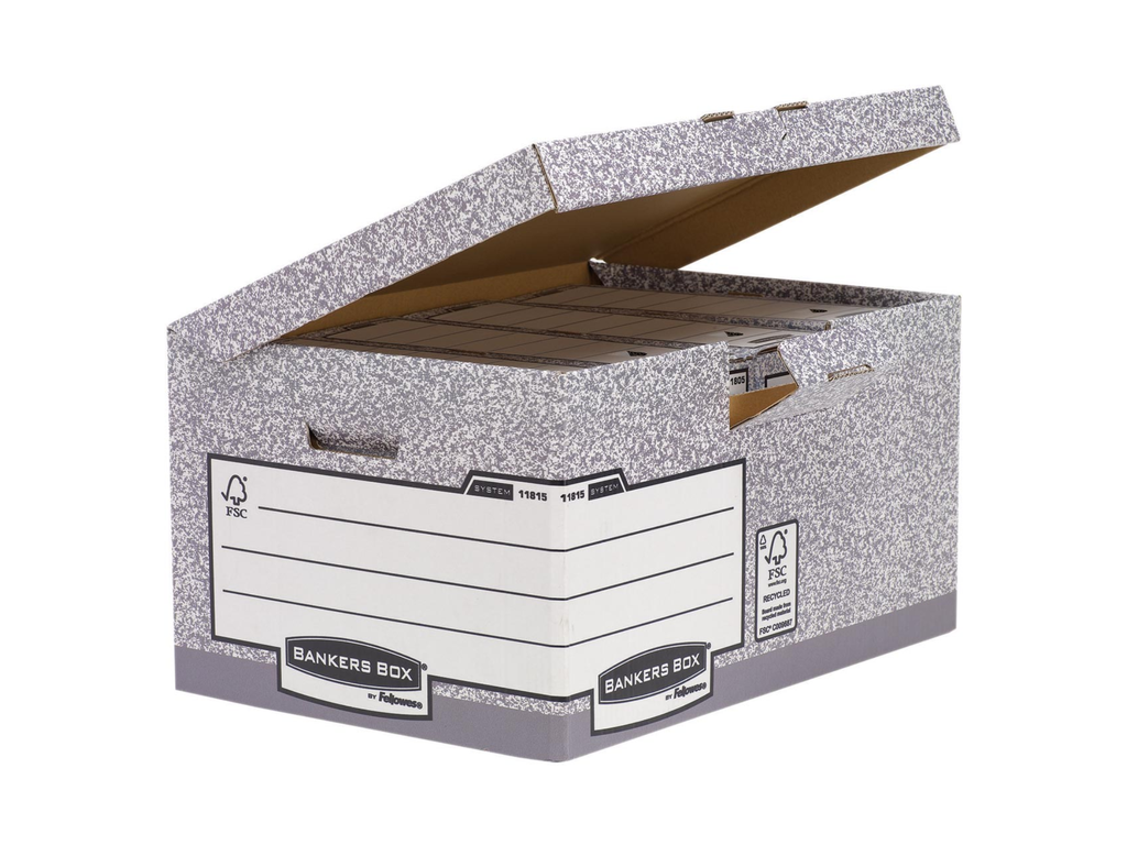Archiefcontainer Fellowes Bankers Box Flip Top 39x56x31cm grijs
