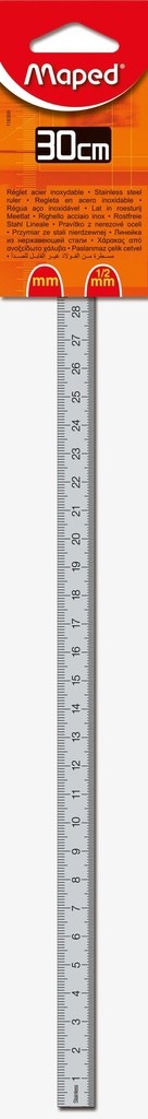 Meetlat aluminium Maped 30cm RVS schaalverdeling