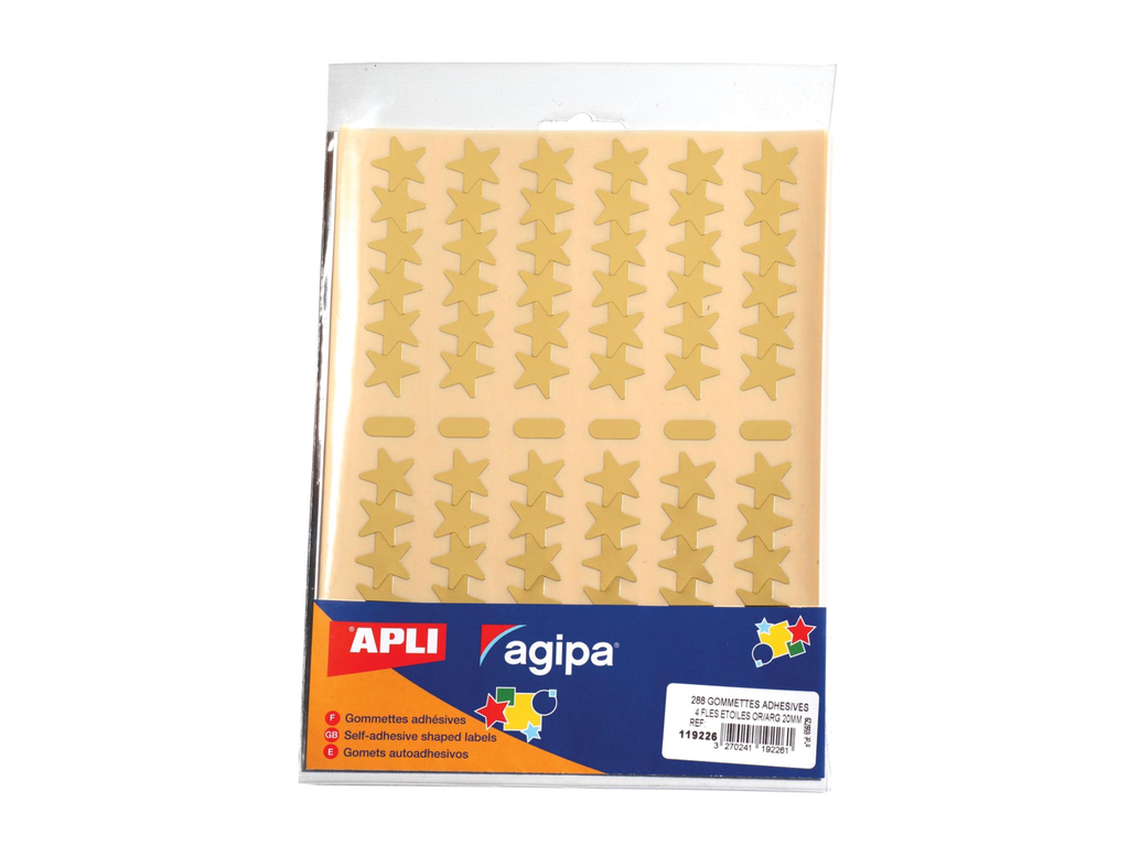 Etiketten Apli ster metallic goud (128)