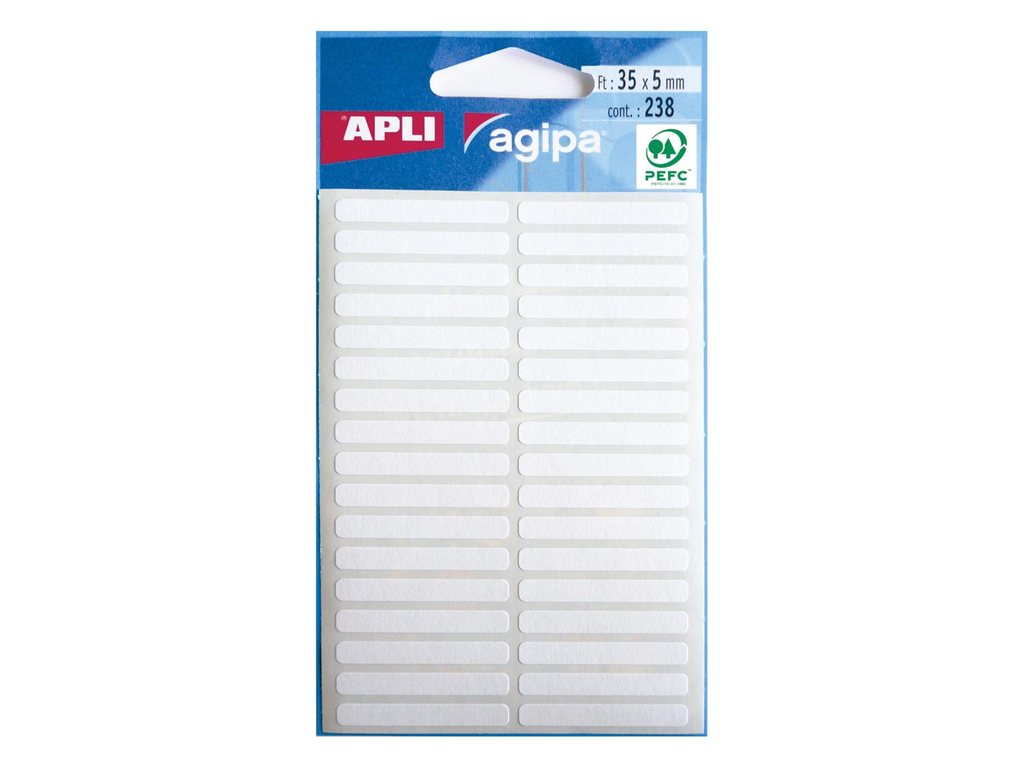 Etiketten Apli 5x35mm wit (238)