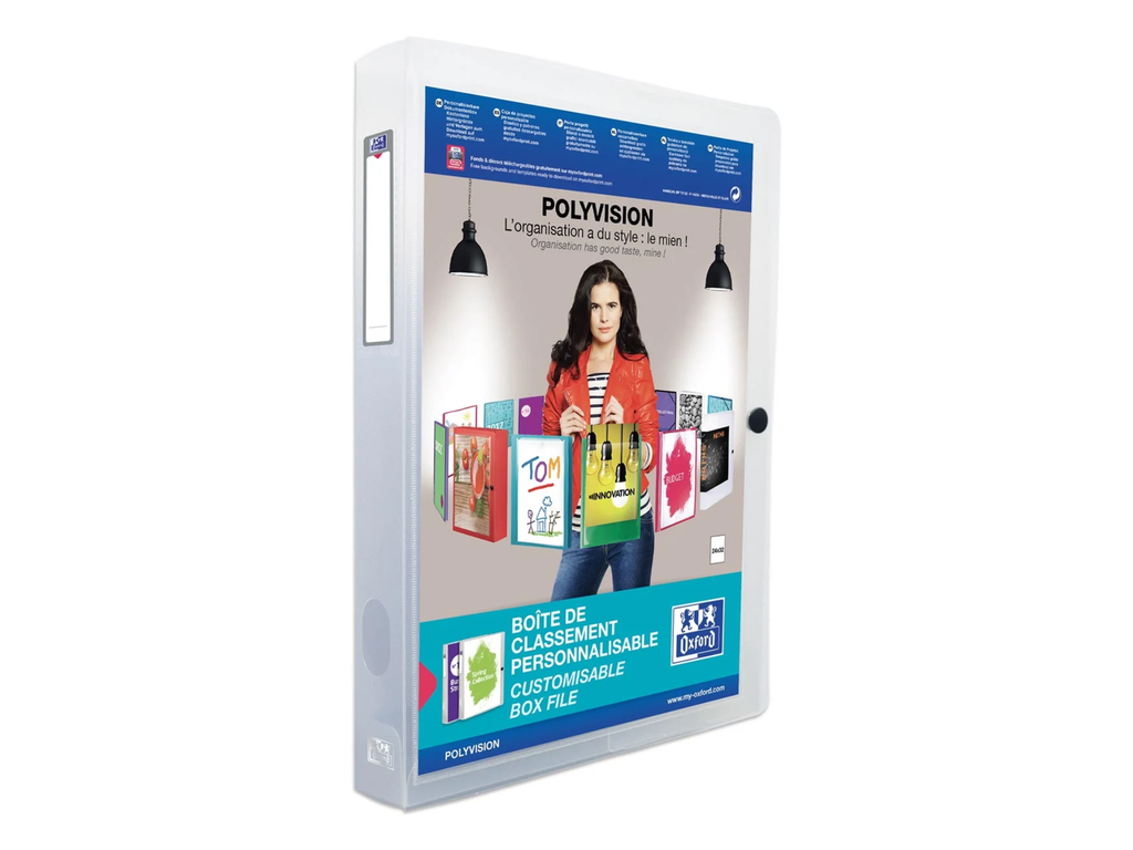 Klasseerdoos met drukknop Elba Polyvision PP A4 4cm transparant