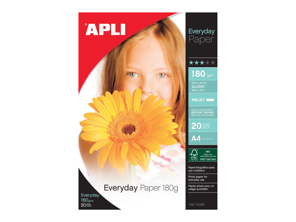 Fotopapier Apli everyday A4 180gr inkjet (20)