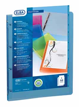 Panorama ringmap Elba Polyvision PP A4 2 O-ringen 25mm rug 30mm 1 insteekvak blauw