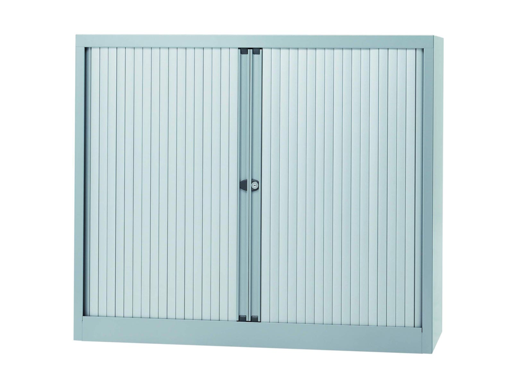 Roldeurkast Bisley 103x120x43cm (hxbxd) zilver