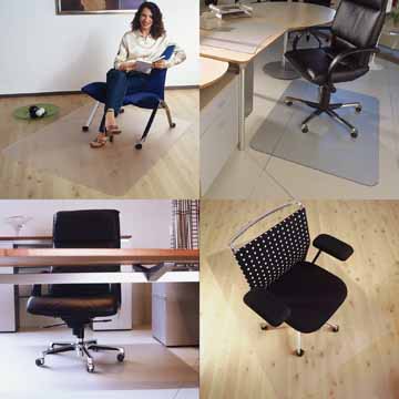 Vloermat bescherming Floortex Cleartex Advantage PVC 120x150cm voor harde vloer transparant