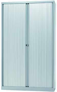 Roldeurkast Bisley 198x120x43cm (hxbxd) zilver