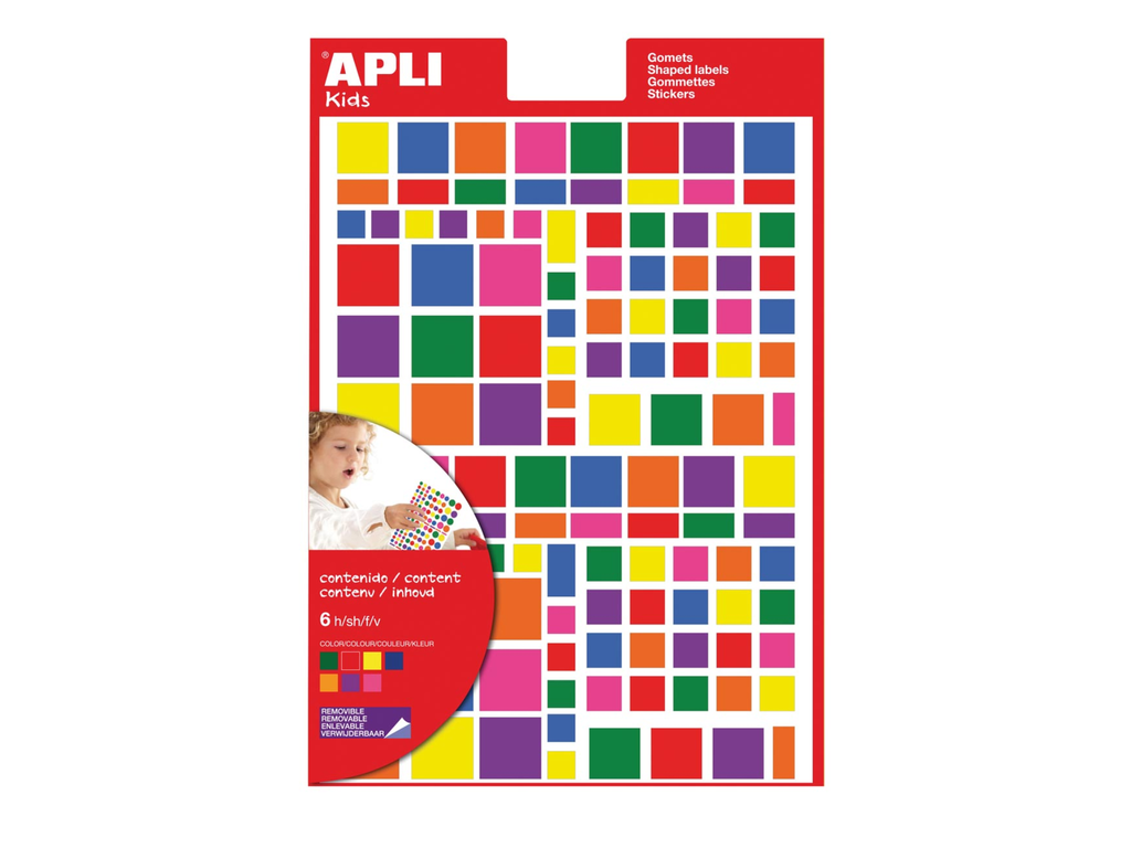 Etiketten Apli kids vierkant assorti (6)