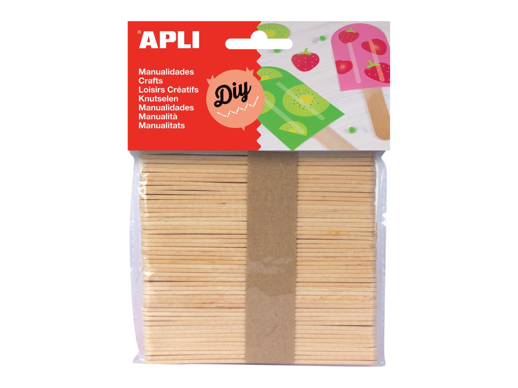 Houten stokjes Apli kids 114x10mm naturel (50)