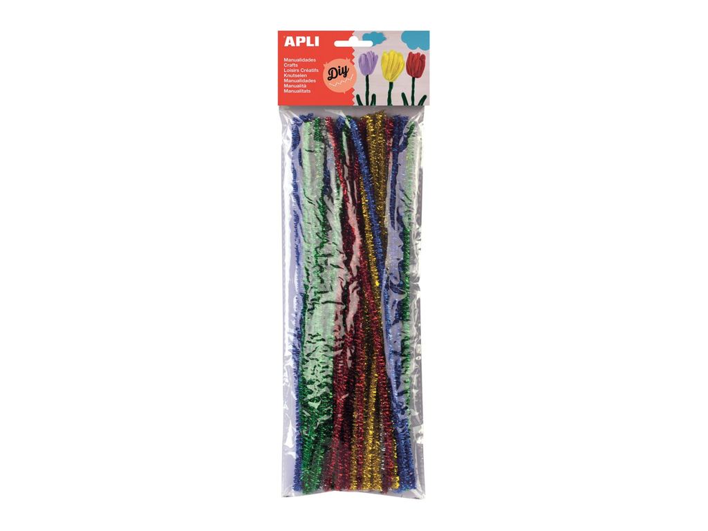Chenilledraad Apli kids 5mmx30cm assorti glitter (50)