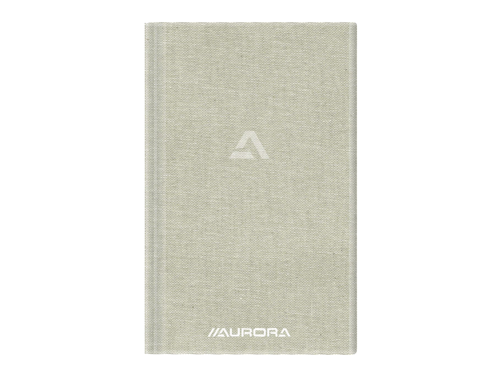 Copybook Aurora linnen kaft 12,5x19,5cm geruit 192blz grijs