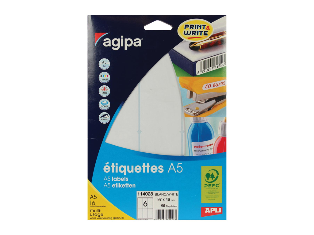 Etiketten Agipa ronde hoeken A5 6 etik/bl 97x46mm (16)