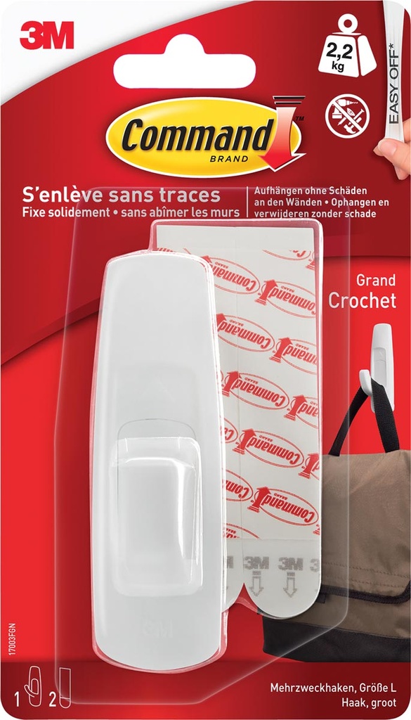 Haak Command Basic groot max 2,2kg wit