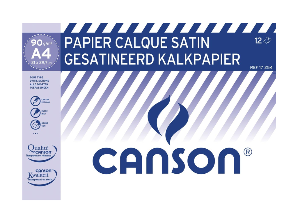 Kalkpapier Canson A4 90gr 12vel