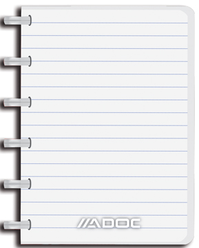 Schrift Adoc Colorlines PP A6 gelijnd 144blz met meetlat assorti