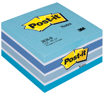 Memoblok Post-It 76x76mm pastelblauw