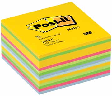 Memoblok Post-It 76x76mm assorti ultra