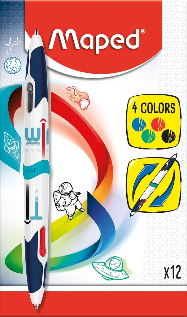 Balpen Maped Twin Tip Classic 4-kleuren 1,0mm medium
