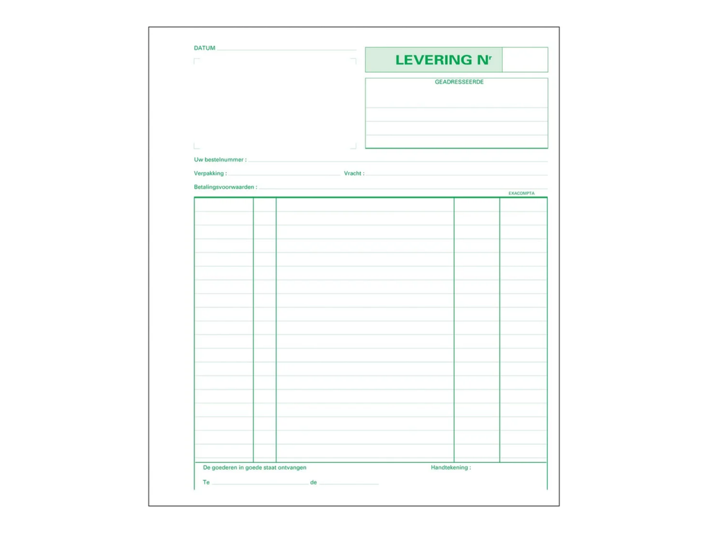 Leveringen Exacompta karton 21x18cm 50blad tripli zelfkopiërend nederlandstalig