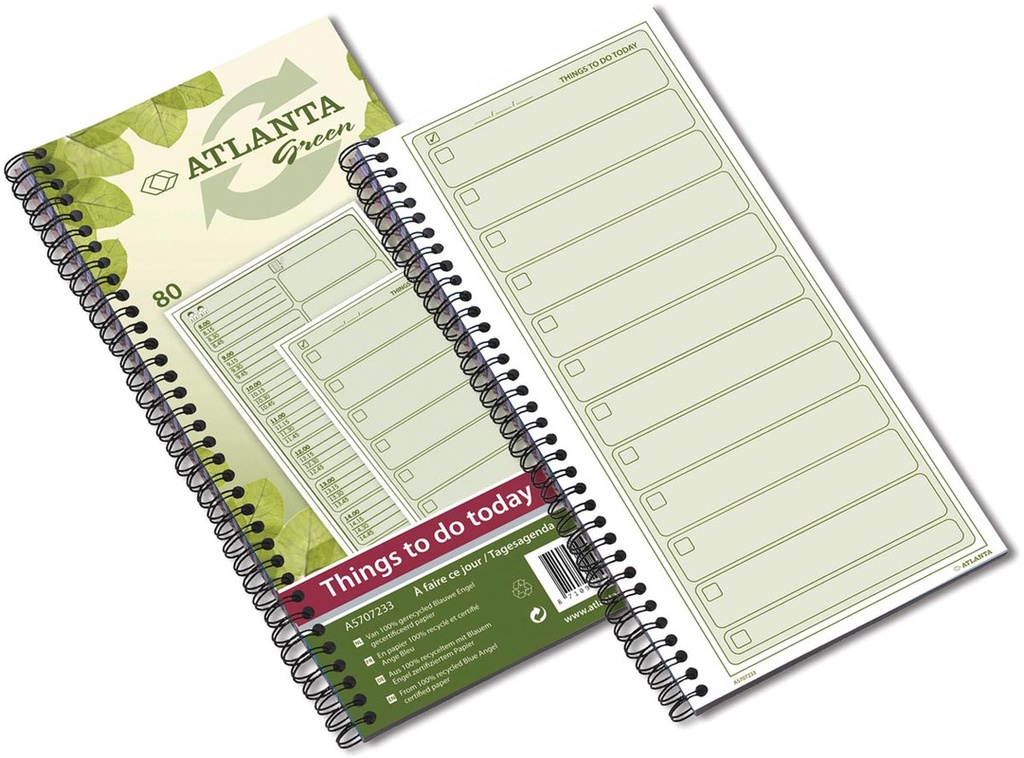 Checklist Atlanta Green To Do Daily 14x29,7cm spiraalbinding