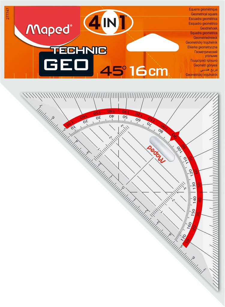 Geodriehoek Maped technic 16cm 45°
