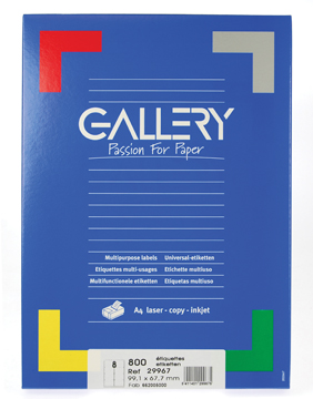 Etiketten Gallery ronde hoeken 08 etik/bl 99,1x67,7mm (100)