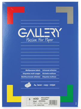 Etiketten Gallery ronde hoeken 06 etik/bl 99,1x93,1mm (100)