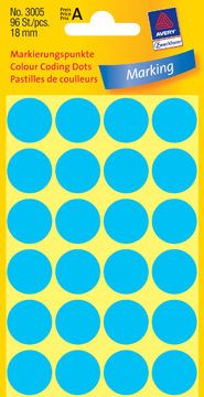 Etiketten Avery Ø18mm blauw (96)