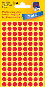 Etiketten Avery Ø8mm rood (416)