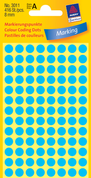 Etiketten Avery Ø8mm blauw (416)